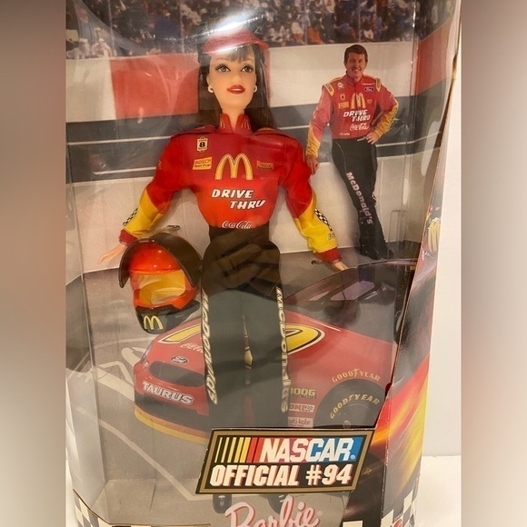𝅺NASCAR Official #94 Barbie 1999 Doll, ￼ Mcdonald’s, Coca-Cola, ￼￼Super8 Mattel - Picture 2 of 5